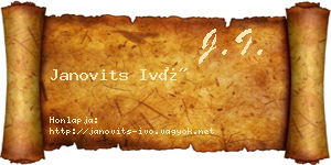 Janovits Ivó névjegykártya