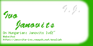 ivo janovits business card